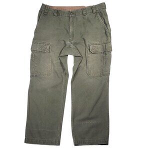 Duluth Trading Co Mens Heavy Duty Carpenter Cargo Pants Green Size 42x32